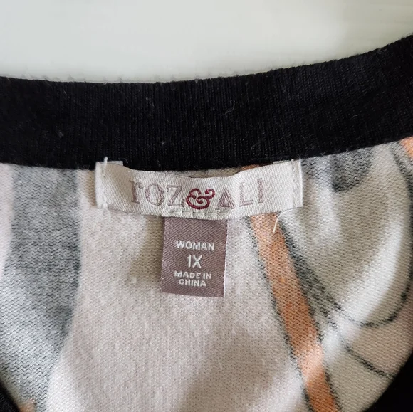 Roz & Ali Black, Cream and Orange Swirl Print Cardigan - Picture 4 of 6